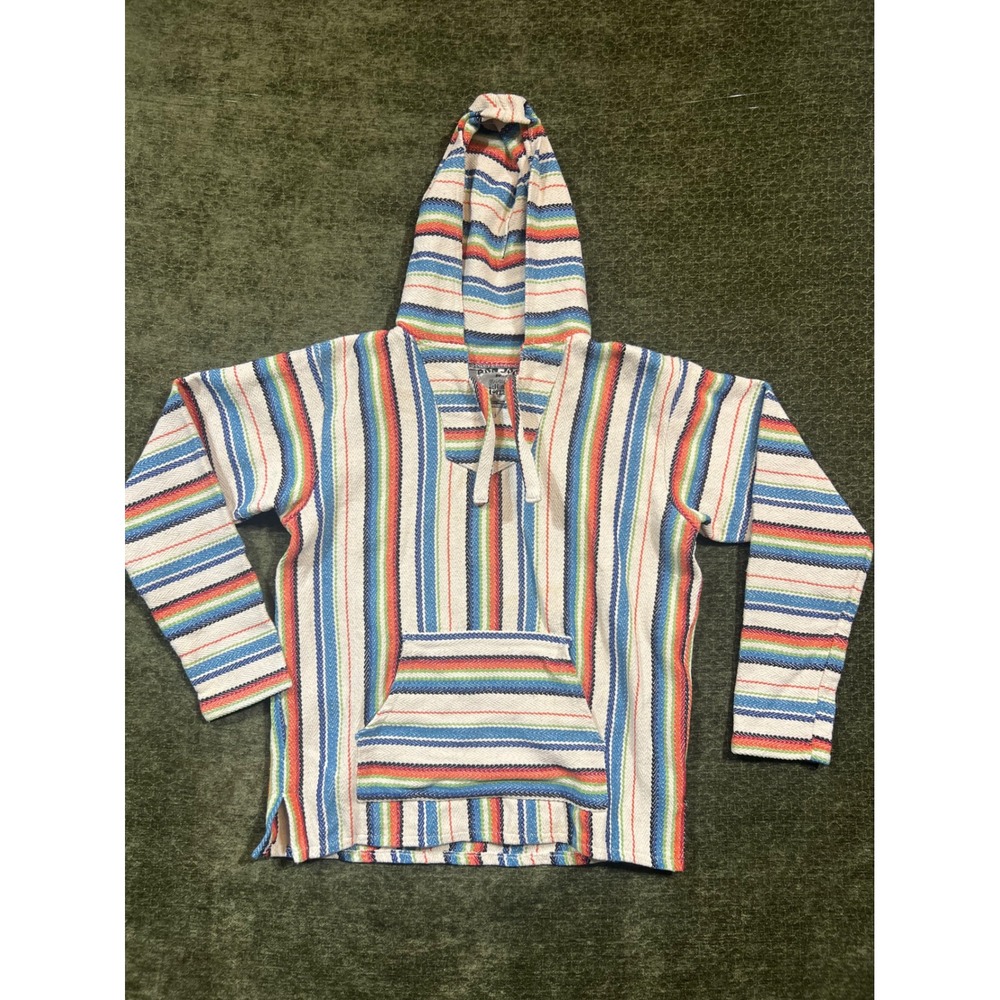 Ron Jon Baja Hoodie Mens L Multicolor Striped Senor Lopez Pullover Mexican
